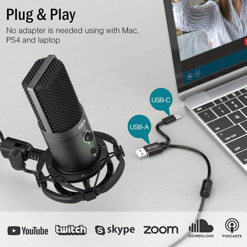 Micrófono Kit Fifine T683 Condensador Usb Streaming Garantía