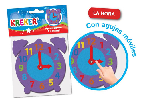 Reloj Didáctico Aprendo La Hora Agujas Móviles Eva Kreker