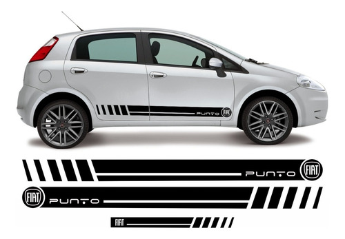 Kit Adesivo Lateral Compatível Punto Tuning- Punto Cores