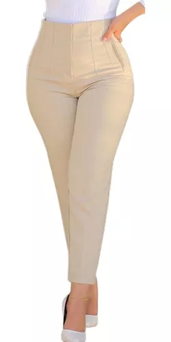 Pantalones De Vestir Mujer Skinny Para Dama Cintura Alta