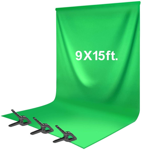 Limostudio 9 X 15 Ft Telon Verde Cromatico De Muselina Par