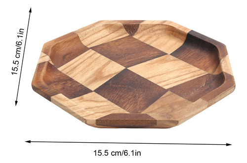 Bandeja De Madera Con Patrón De Rejilla, Soporte Para Platos