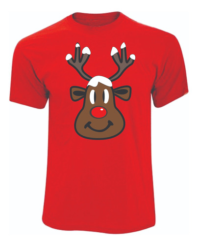 Camisetas Navideñas Navidad Renos Bufanda-cfe X 2 Unds Rojo
