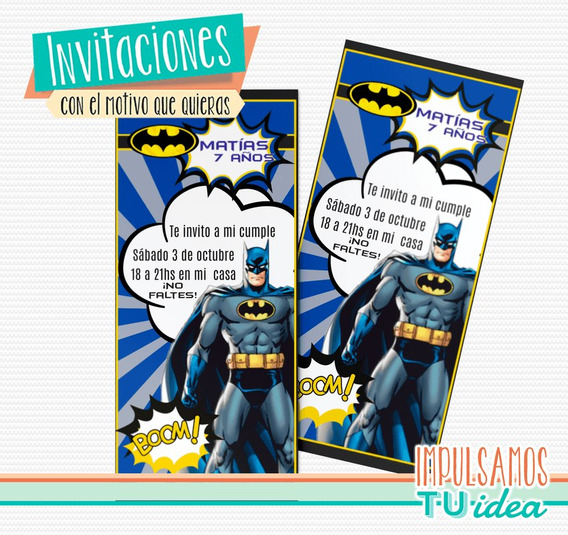 Batman - Invitación Para Imprimir | MercadoLibre