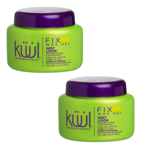 Gel Para Peinar Kuul Fix Me Wax 2 Piezas 270 Gramos