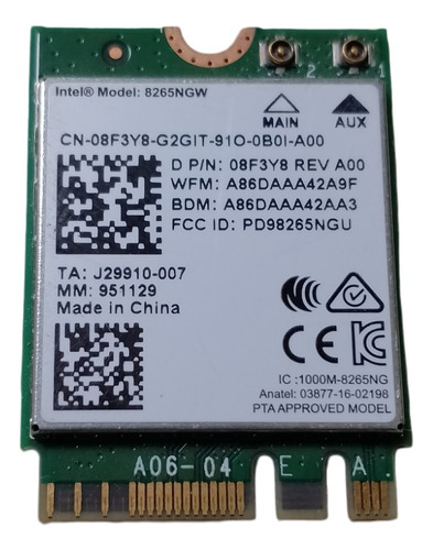 Tarjeta Wifi Dell Latitude 5490 / 08f3y8 * (Usado)