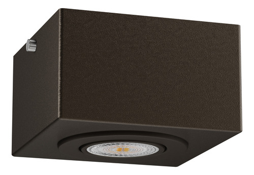 10x Spot Sobrepor Dicroica Alumínio Teto Beiral Cor Marrom + Led Branco Frio 6.5w Mf270 Mega Forte Iluminação