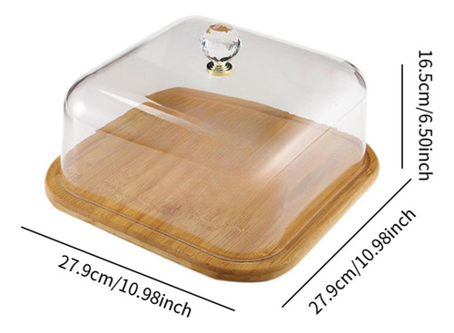 Suporte Para Bolo Com Tampa Prato De Bolo De Madeira Com