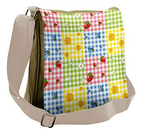 Bolso De Mensajero - Ambesonne Colorful Bag, Berries Flowers