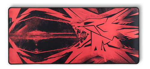 Mouse Pad Gamer 70x30 Antideslizante Bordes Cosidos Lavable Color Negro-Rojo