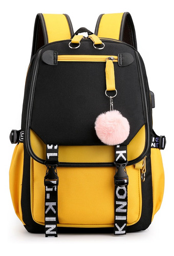 Mochila Kawaii Estilo Coreano De Juvenil Moda Con Puerto Usb