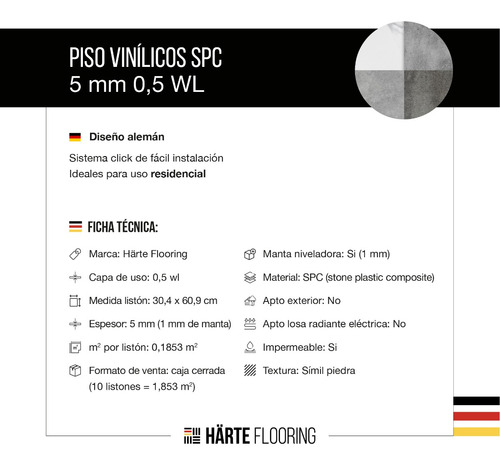 Imagen 2 de 9 de Piso Click Vinilico Spc Pvc Alto Transito 5mm X Unidad