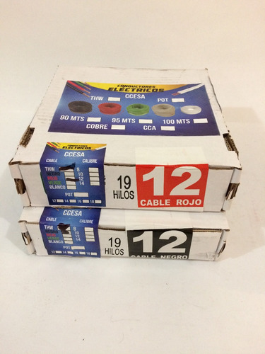 Imagen 2 de 8 de Thw Cal 12 100% Cobre 2 Rollos