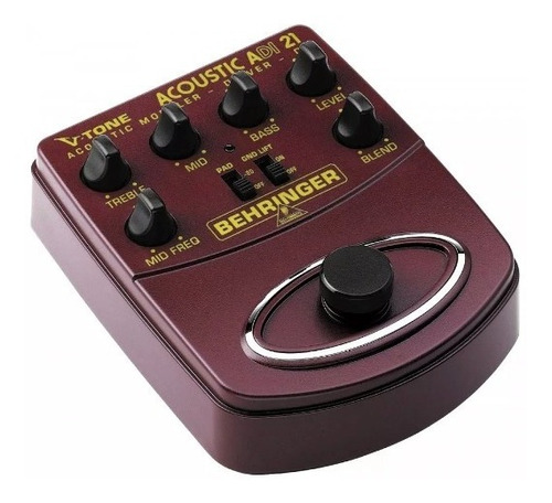 Imagem 2 de 3 de Pedal Violão Multi Efeitos Adi21 Behringer Original C/ Fonte Cor Vinho