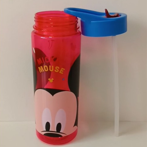 Garrafa Infantil Menino Com Canudo Mickey 650ml Disney Tuut Cor Vermelho