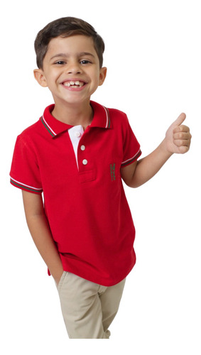 Camisa Polo Ou Body Polo Infantil Vermelho Premium