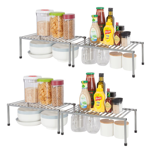 Estantería De Cocina Extensible 2 Niveles Gris