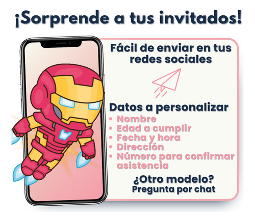 Invitación Digital Web Interactiva Animada Avengers