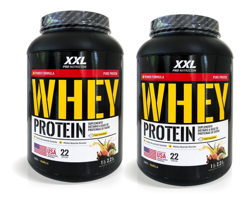 2 Whey Protein 1 Kg Xxl Nutrition Proteína Pura Con Sabor