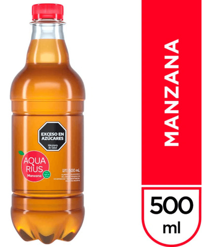 Agua Aquarius Manzana Sin Gas 500cc