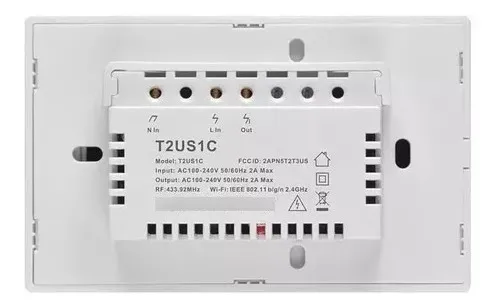 Sonoff T2 1 Canal Rf Wifi Tecla Pared Touch Wifi Domot X 2u