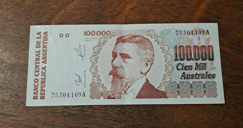Bottero N 2891 Billete 100000 Australes. Excelente (Usado)