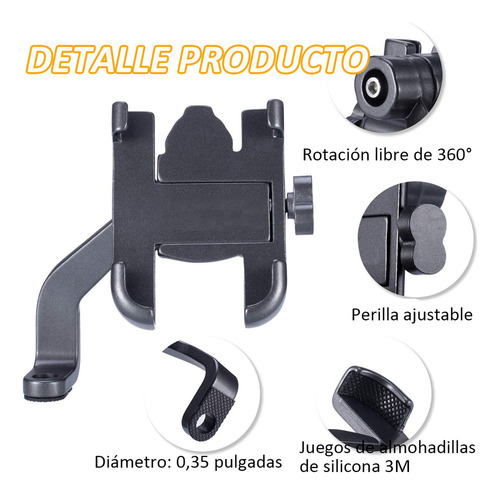 De Base Soporte Celular Moto Retrovisor Universal Metal