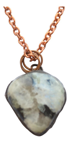 Collar De Piedra De La Luna Grande Con Turmalina Negra