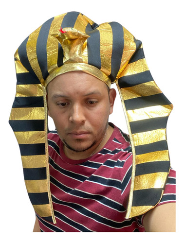 Gorro Tocado Faraón Egipciodorado, Unisex, Estándar. Cosplay