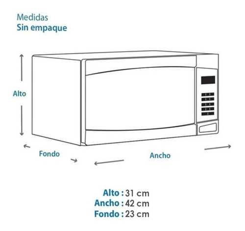 Imagen 4 de 4 de Horno De Microondas Daewoo Dmdp07s2cb 0.7 Pies Plata