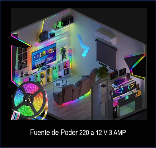 Tira Led Rgb 4mts 5050 Interior/exterior Kit Completo