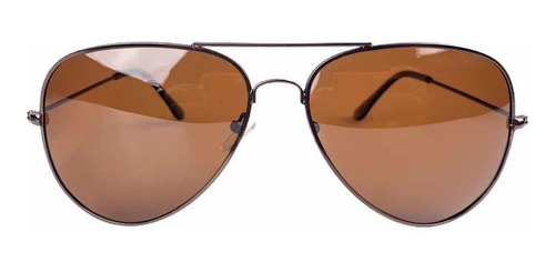 Óculos De Sol Aviador Marrom Masculino Feminino Uv400