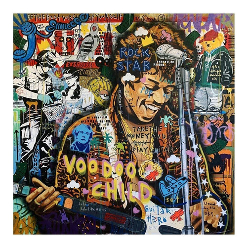 Jimi Hendrix | Cuadro Pop Art | 60cm X 60cm