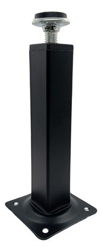 Pé Para Móveis De Aço Preto Quadrado 15cm Regulável - 1 Uni