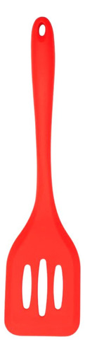 Espátula De Silicone Vazada Para Fritura Não Risca Panela Cor Vermelho