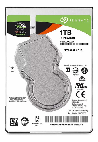 Disco rígido híbrido interno Seagate Firecuda ST1000LX015 1TB