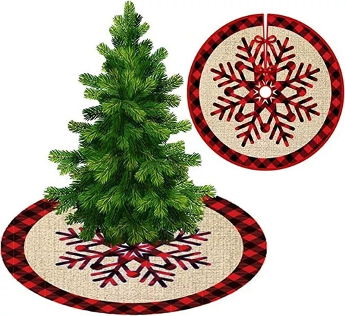 Decorativos Faldon Pie Para Arbol Navidad Con Pinos 90 Cm