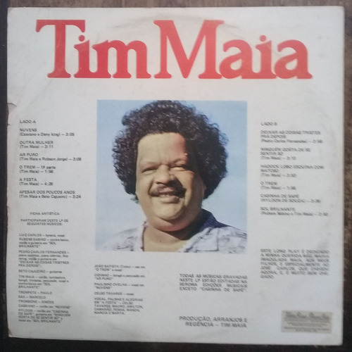 Imagem 2 de 4 de Lp Vinil (vg+ Tim Maia Nuvens 1a Ed Seroma 1982 Excelente
