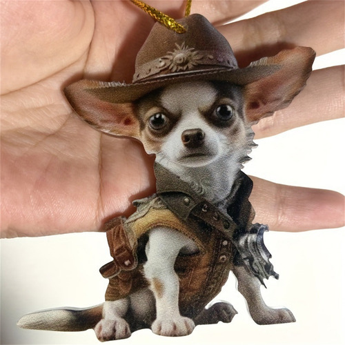 Llavero Con Forma De V Cowboy, Bonito Perro, Diseño Plano En