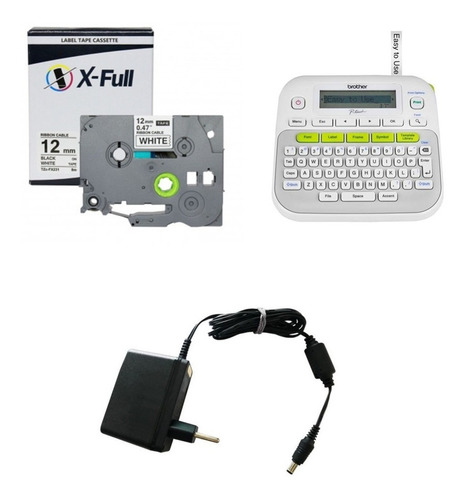 Imagem 5 de 8 de Rotulador Pt-d210 + Fonte + 01 Fita Compativel Tze-fx231