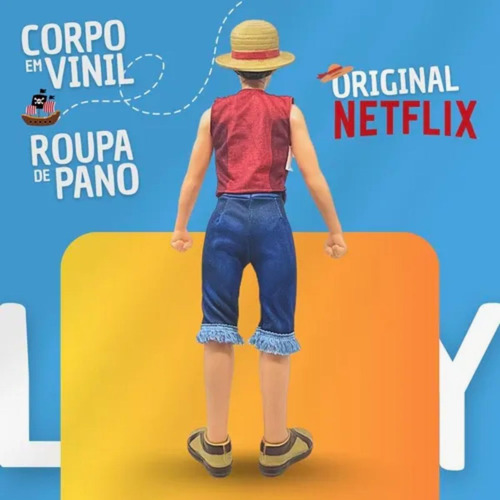 Boneco Monkey D. Luffy One Piece Netflix 45cm Articulado