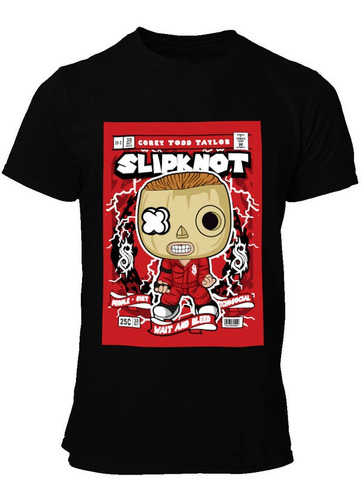 Playera Negra Corey Taylor Slipknot Moda Cultura Pop