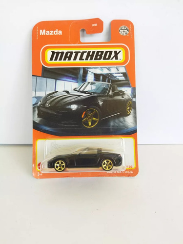 Matchbox Mazda Mx-5 Miata Black Gold Wheels 2021