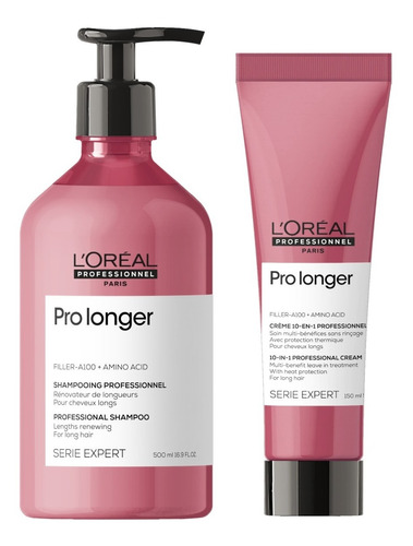 Kit Pro Longer Shampoo 500ml  Y Crema De Peinar