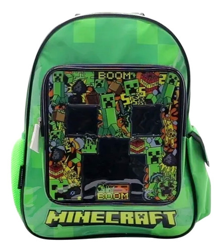 Mochila Espalda Minecraft 16 Pulgadas Cresko Sharif Express Color Verde