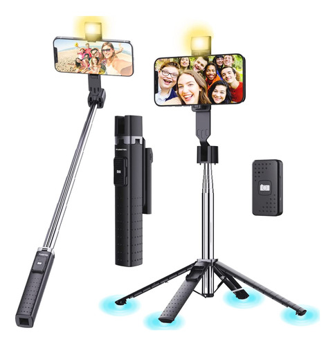 Fugetek Soporte Para Selfie Iluminado Cuádruple De 40 PuLG.