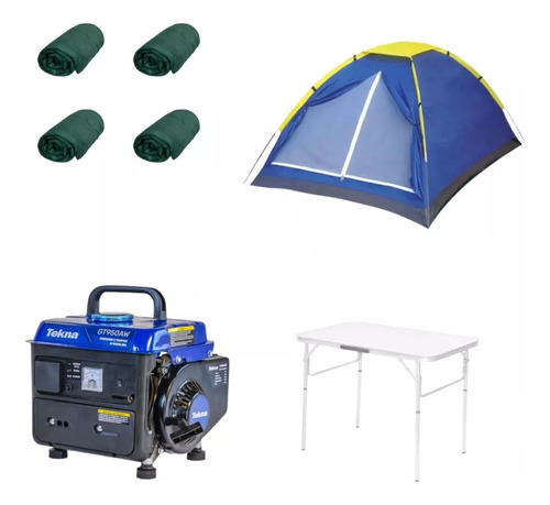 Kit Camping Barraca Iglu 4 Mor + Acessósio E Gerador Tekna