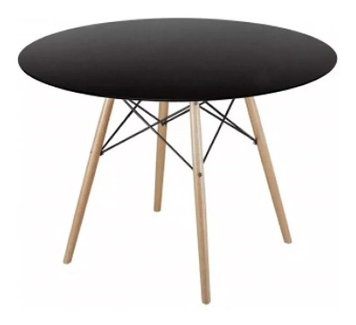 Mesa Eames Dsw Madera Redonda Laca 120 Cm - Alto Impacto 