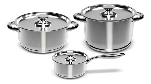 Bateria Cocina Wens 6 Piezas Acero Inoxidable Cocina 430-6ss Color Plateado