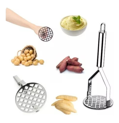 Amassador Espremedor De Batata Purê Inox Grande Profissional